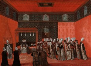 Audienz eines Botschafters bei Sultan Ahmed III. (Botschafter Cornelis Calkoen)