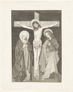 Christus am Kreuz, zu beiden Seiten Maria und Johannes von Anonymous