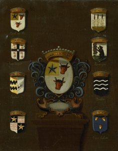 Wappen von Sara van Os, Ehefrau von Jan van Reyersbergh mit seinen acht Vierteln von Anonymous