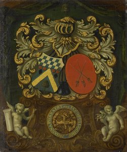 Die Allianz-Wappen von Jacobus Loohoff und Johanna Pierraert, 1684