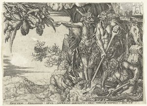 Der reiche Mann von Teufeln in die Hölle geführt (Parabel von Lazarus und dem reichen Mann)