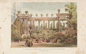 Die Veranda auf der Blumenausstellung im Palast für Volksfreude, 10.-15. April 1869 von Anonymous