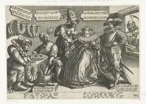Diaboli partus superbia / Hoovaardije des Duyvels broersel (Karikatur auf den breiten Kragen) von Anonymous