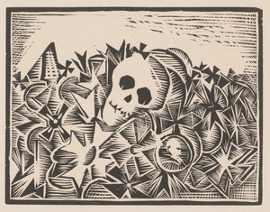 Totenkopf zwischen Kriegskreuzen (Gegen Krieg und Faschismus) von Anonymous