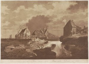 Durchbruch des Arkelse-Damms bei Gorinchem, 1820 von Anonymous