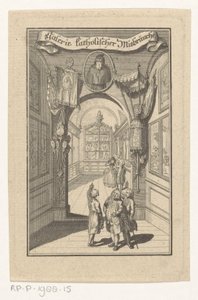 Figuren in Galerie mit Porträt und liturgischen Objekten von Anonymous