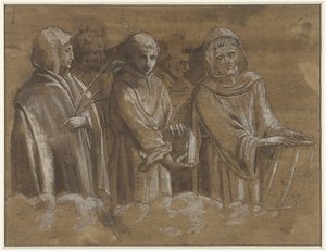 Figuren von Märtyrern über einer Wolkenkante von Anonymous