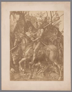 Fotoreproduktion der Gravur Ritter, Tod und Teufel von Albrecht Dürer von Anonymous