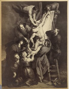Fotoreproduktion eines Drucks nach dem Gemälde Kreuzabnahme von Peter Paul Rubens von Anonymous
