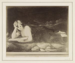 Fotoreproduktion eines Gemäldes nach Antonio da Correggio, darstellend die Buße der Maria Magdalena
