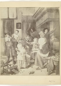 Fotoreproduktion des Gemäldes Das Nikolausfest von Jan Steen von Anonymous