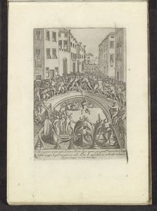 Kampf auf einer Brücke in Venedig