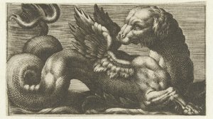 Geflügeltes Seeungeheuer mit einem Hundekopf von Anonymous