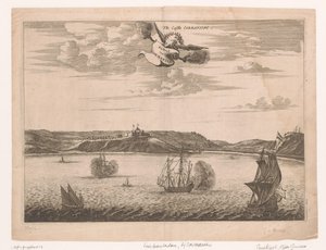 Blick auf Fort Amsterdam in Ghana vom Wasser aus von Anonymous