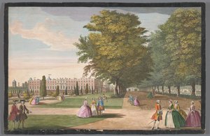 Ansicht von Hampton Court Palace in London von der Südseite