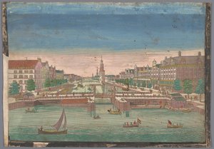 Ansicht der Oudeschans in Amsterdam vom IJ aus gesehen