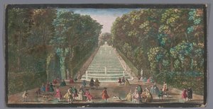 Ansicht der Kaskaden des Gartens des Château de Marly