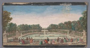 Ansicht des Trinkbrunnens im Garten des Château de Marly
