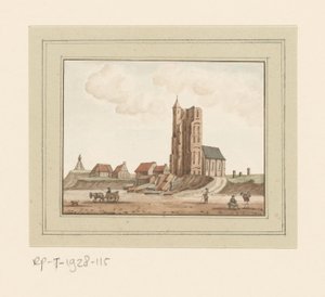 Ansicht des eingestürzten Turms in Egmond aan Zee