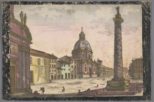 Ansicht der Kirche Santa Maria di Loreto und der Trajanssäule in Rom