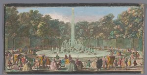 Ansicht des Bassin de l’Encelade im Garten von Versailles