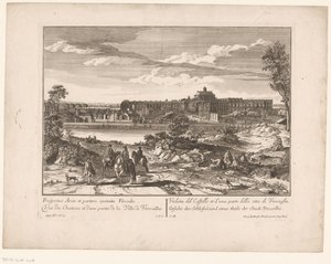 Ansicht des Schlosses von Versailles und eines Teils der Stadt