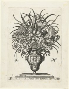 Groteske Vase mit zwei Griffen in Form von Ziegenköpfen