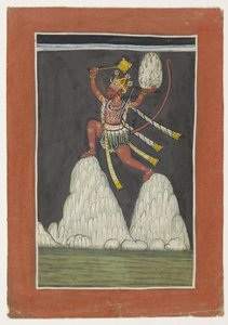 Hanuman springt auf Berggipfeln von Anonymous