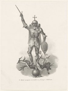 Heiliger Michael besiegt den Teufel mit holländischem Käse, 1830 von Anonymous