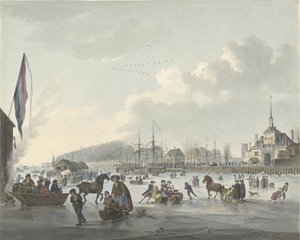 Eisvergnügen vor Rotterdam, ca. 1784 von Anonymous