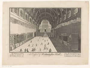 Innenansicht der Westminster Hall in London von Anonymous