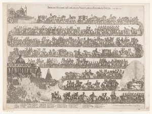 Einzug in Rom von Königin Christina von Schweden (Ingresso Solenne in Roma della Maestra della Regina di Svezia ai 23 xbre 1655) von Anonymous