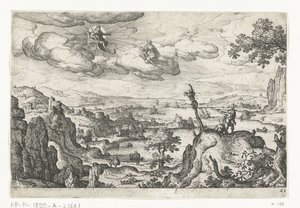 Jupiter in seinem Wagen und ein anderer Gott