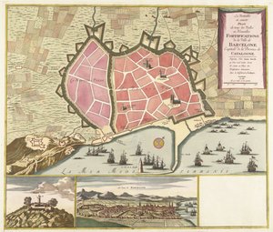 Karte von Barcelona, ca. 1706 von Anonymous