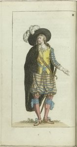 Kabinet der Mode und des Geschmacks 1791, pl. IIII: Ein Petit maître aus der ersten Hälfte des 17. Jahrhunderts von Anonymous