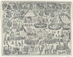 Jahrmarkt auf einem Platz in Den Haag, 1845
