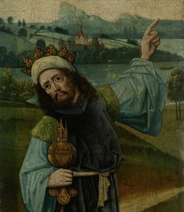 König Melchior, einer der Heiligen Drei Könige, zeigt auf den Stern (Fragment)