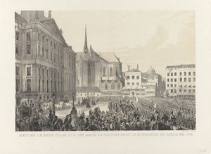 Ankunft von S.M. König Wilhelm III. auf dem Dam, bei seinem feierlichen Einzug in die Hauptstadt des Reiches, 12. Mai 1849
