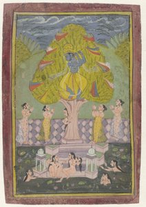 Krishna stiehlt die Kleider der Gopis von Anonymous