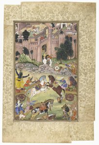 Krishna tötet den Dämon Sri Gala (Szene aus der Harivamsa)