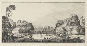 Landschaft mit Bauernhöfen