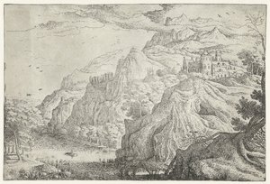 Landschaft mit Schloss und Fluss (Sieben Landschaften) von Anonymous