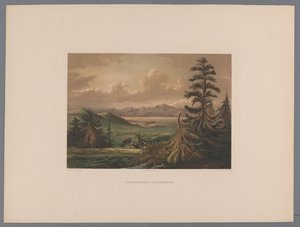 Landschaft mit der Bucht von Shimabara und dem Vulkan Unzen von Anonymous