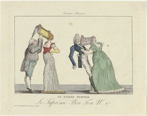 Der höchste gute Ton. Pariser Karikatur, 1800-1815, Nr. 17: Der perfide Kuss von Anonymous
