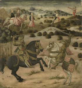 Legende eines Ritters (Endtafel eines Cassone)
