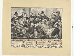 Mahlzeit der Offiziere der Handboogdoelen in Amsterdam, 1586 von Anonymous