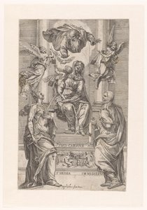 Maria mit Kind und den Heiligen Ursula und Maria Magdalena von Anonymous