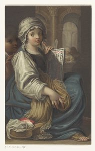 Mädchen mit einer Lesetafel