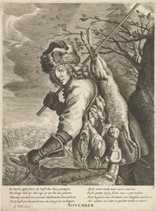 November: ein Jäger mit seiner Beute (November, Die zwölf Monate) von Anonymous