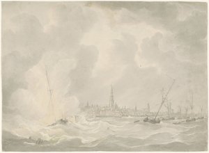 Explosion des Bootes von Jan van Speijk, 1831 von Anonymous